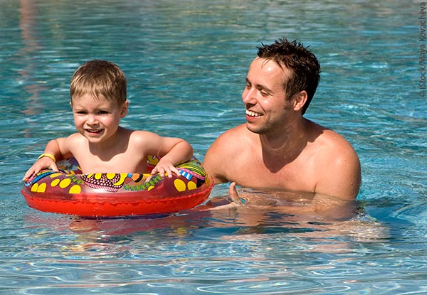 Father and Son Swimming