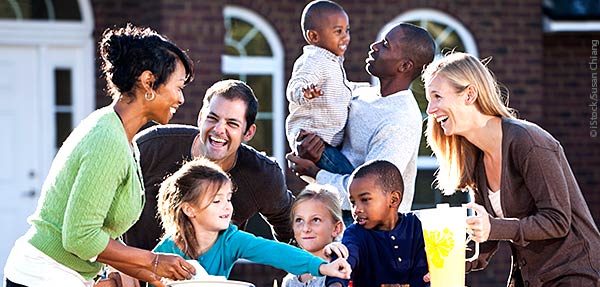 families at picnic