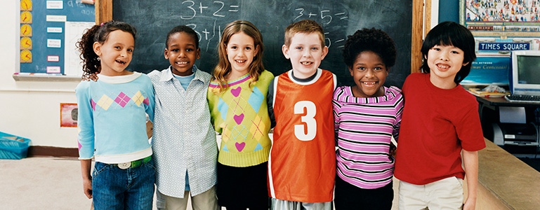 group of school children