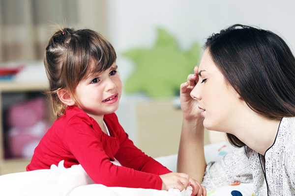 mother with upset daughter