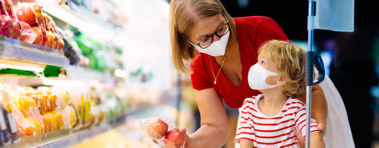 mother and child shopping