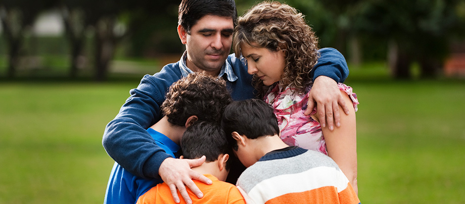 family embracing